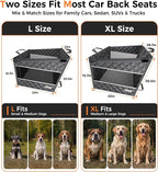 Doglike UNBREAK Hard Bottom Dog Car Seat for Back Seat [Military-Grade Protection], 450LB Ultra-Support Back Seat Extender for Dogs Carseat, Passenger Frinedly Waterproof Pet Carseat XL Size
