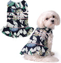 Parisian Pet Palm Dog Dress - 100% Cotton Summer Clothes for Small Dogs Girl - Tropical Leaf Pet Dress - Stylish Beach Dog Outfit - Lightweight Puppy Clothes - Green Dresses for Dogs