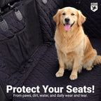 Dog Car Seat Cover for Back Seat, Waterproof, Scratchproof, Nonslip, Dog Hammock for Car, Safety Harness Included, Seat Covers for Pet Dogs, Standard Size (Black)