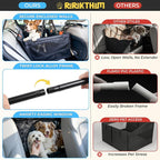 Dog Car Seat for Large Medium Dogs, Back Seat Extender for Pets with Hard Bottom, Waterproof Dog Seat Cover with 3 Mesh Windows, Removable Fleece Mat for Cars SUVs Trucks