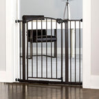 Regalo Safety 30"-35" Extra Wide Baby Gate, Bottom of Stairs & Doorways | Pressure Mounted with Door, For Babies, Toddlers & Pets, Bronze, Tested & Trusted for 30 Years