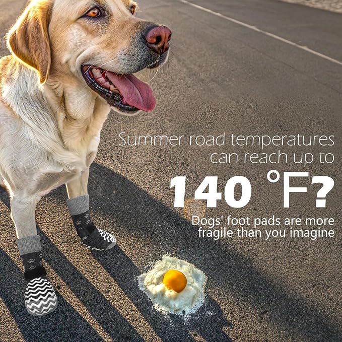 EXPAWLORER Anti Slip Dog Socks to Prevent Licking Paws, Winter Pet Boots & Paw Protectors, Dog Booties for Hardwood Floors with Grippers, Dog Shoes for Hot/Cold Pavement Small Medium Large Senior Dogs