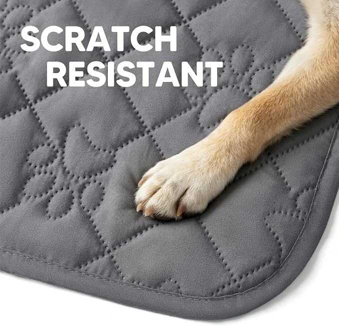 PAWFINITY Waterproof Arm Chair Covers for Dogs, Pet Blanket for Couch | Paw Print Quilted, Hair Resistant, Anti Cat Scratch, Washable Furniture Protector for Single Sofa Cushion, 30x30 Inch, Grey