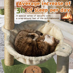 Fantasreen Cat Tree 28'' with Hammock & Interactive Toy for Indoor Cats