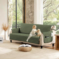 Boho Quilted Grand Sofa Covers Washable, Couch Cover for Grand Sofa, Soft Cozy Couch Protector for 4 Cushion Couch, Oversized Grand Sofa Slipcovers Waterproof (Grand Sofa 88", Olive Green)