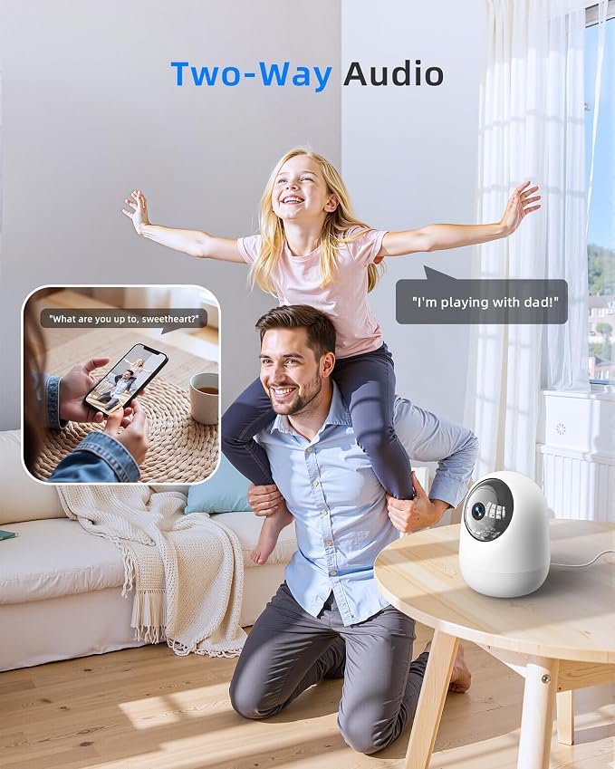 4MP Pet Camera Indoor Security Camera Plug-in 360° Pan Tilt, 5G/2.4G | with Speaker for Dog/Cat Baby Monitor | with Phone App | Motion Tracking, 2-Way Talk,Cloud & SD Card Storage, Upgrade Wi-Fi 6