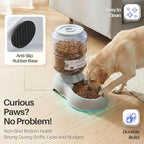 Flexzion Gravity Pet Feeder, Dog and Cat Food Dispenser, 1-Gallon Capacity | Self-replenishing dry food station with non-skid feet and a carry handle; holds approximately 4-6 lb of kibble.