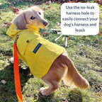 DJANGO Highland Dog Jacket & Raincoat – Water-Repellent, Lined Dog Coat with Hood, Adjustable Fit & Harness Hole – Lightweight Rain & Wind Jacket for Small & Medium Dogs up to 30 lbs (Yellow, Medium)