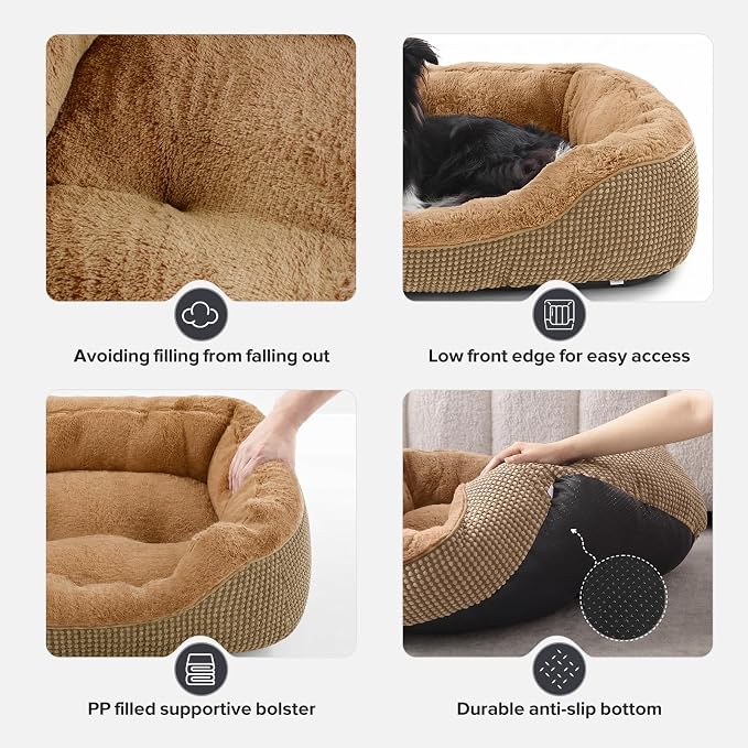 INVENHO XL Dog Beds Large Sized Dog, Washable Orthopedic Warming Soft Sleeping Durable with Anti-Slip Bottom