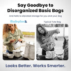 Rubyloo Puffer Dog Travel Bag for Dog Moms, Diaper Bag with Travel Bowls | 2 BPA-Free Collapsible Bowls, 2 Pet Food Containers, 9 Pockets, Everyday Puffer Bag Works With or Without Your Dog, Beige