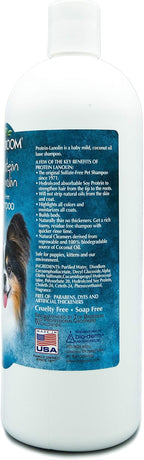 Bio-Groom Protein Lanolin Dog Shampoo, 32 fl oz, 1-Pack | Tear-Free Pet Shampoo, Dog Bathing Supplies, Puppy Wash, Cat & Grooming Supplies, Cruelty-Free, Made in USA