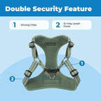 Voyager Step-in Flex Adjustable Dog Harness - Moss Green, Small | 15 - 18" in Chest, Fully Adjustable, Reflective Bands, All Weather Breathable Air Mesh, Lightweight, Fast Drying