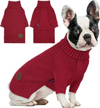 cyeollo Dog Sweater Long Sleeve Knitted Turtleneck Pullover Warm Clothes | Ultra Soft Warm Knit, Full Coverage, 4-Way Stretch for Easy Movement, Easy On & Off, Winter Daily Wear for Small Dogs