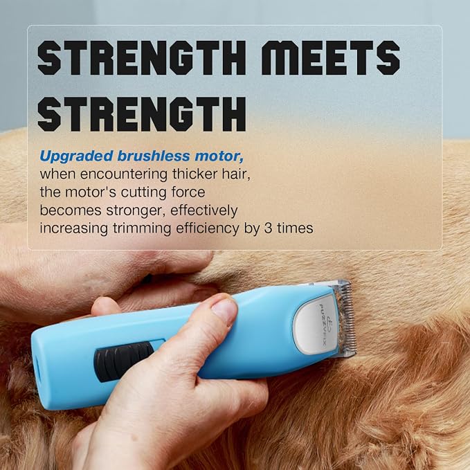Professional Dog Clippers for Grooming - 2 Speed Detachable Blade Pet Grooming Kit for Thick Curly Matted Coats - Low Noise Heavy Duty Cordless Hair Trimmer for Animal