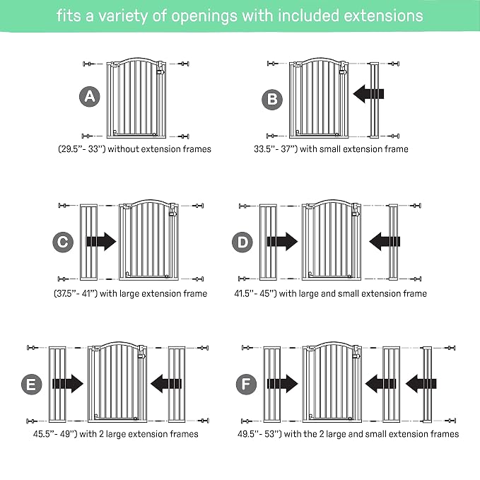 Ingenuity Extra Tall & Wide Safety Pet and Baby Gate, 29.5"-53" Wide, 38" Tall, Pressure or Hardware Mounted, Install on Wall or Banister in Doorway or Stairway, Auto Close Walk-Thru Door - White