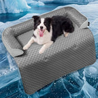 Calming Large Dog Couch Bed, Waterproof Memory Foam with Durable Cooling Mats, Washable Removable Cover Protector for Sofa, Bedside, Gift, 41 x 37 Inches, Cooling Grey
