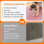 Extra Large Cat Litter Mat XXL, Double Layer Honeycomb, Pink | 46x26”, Reduces Litter Tracking, Easy to Clean, Waterproof, Non-Slip, Soft on Paws, Scratch Resistant, XXL