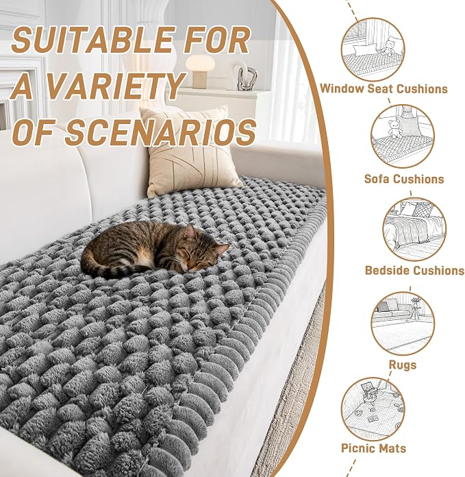 Plush Couch Cover for Dogs Non Slip Pet Sofa Protector, Ultra Soft Washable Couch Cover for Pets, Anti-Slip Backing Furniture Protector for Cats & Dogs, Fits Standard & L-Shape Sofas (3 Sizes)