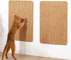 Conlun 2-Pack Cat Scratching Pads, 15.7x23.6in Sisal Wall & Couch Protector | High-density Sisal Mat, No Fraying, Mess-free, Anti-slip Backing, Adhesive Strips for Easy Mounting, Brown