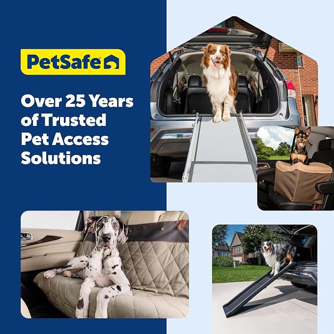 PetSafe Happy Ride Quilted Dog Car Seat Cover, Bench, Black | Seat Cover for Back Seat, Scratch-Resistant, Adjustable Straps and Elastic Panels, Machine Washable, Seatbelt Access Zippers