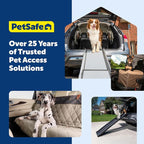 PetSafe Happy Ride Quilted Dog Car Seat Cover, Bench, Black | Seat Cover for Back Seat, Scratch-Resistant, Adjustable Straps and Elastic Panels, Machine Washable, Seatbelt Access Zippers