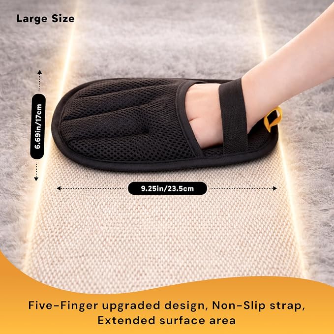 Wolfster 2 Pack Pet Hair Removal Glove for Cats & Dogs - Five-Finger Electrostatic Reusable Pet Hair Remover for Couch, Sofa, Carpet, Car Seat, Beddin