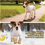 Dog Shoes for Small Dogs, Dog Boots & Paw Protectors for Hot Pavement Winter Snow Hiking, Anti-Slip Dog Booties for Hardwood Floor Pink Brown Size 2