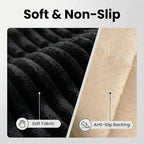 Non-Slip Sectional Couch Covers, Washable Pet Friendly Furniture Protector for Dogs Cats, Soft Thick Slipcover for L-Shaped Sofa (Sold by Piece, Not Set) (Black, 27.6"x82.5")