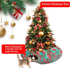 Warm Fluffy Plush Cat Tunnel Bed Under Christmas Tree Big Tube Playground Toys 3 FT Diameter Longer Crinkle Collapsible 3 Way, for Indoor Cat Kitty Kitten Puppy Rabbit Ferret Green-Red