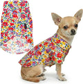 Parisian Pet Floral Dog Shirt - Cotton Clothes for Small Dogs - Stylish Dog Beach Outfit - Lightweight and Soft Puppy Clothes - Trendy Camp Tshirts for Dogs - Comfortable Summer Vacation Pet Apparel