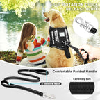 Service Dog Vest Harness and Leash Set+10 Patches,No Pull&Easy Walk Reflective Dog Harness with Soft Padded Handle for Training/Everyday,Fit Small/Medium/Large/Extra-Large Dogs(Black XL) | No Pull&Adjustable Reflective Dog Harness Large Sized,Dog Leash...