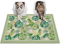 Glittme Cat Litter Mat with Non-Slip Bottom Litter Box Mat 33"X22" Litter Trapping Mat Easy to Clean Washable Cat Food Mat for Kitty,L