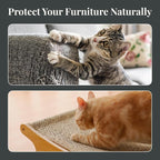 XL Sisal Cat Scratcher Bed with Elevated Hammock for Indoor Cats, Replaceable Natural Sisal Pad, Large Cat Lounge, Anti-Slip No-Wobble Bamboo Frame, Black & White Diamond.
