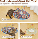 Potaroma Cat Toys Chargeable, 3in1 Hide and Seek, Interactive Fun | Automatic Fluttering Butterfly, Moving Feather, Kitten Wand, Indoor Kitty Exercise Kicker 22.8 Inch Cover for All Breeds