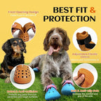 Dog Shoes for Hot Pavement - Comfortable Paw Protection for Medium & Large Dogs, Adjustable Strap & Non-Slip, Easy-Clean, Outdoor Sports Boots, Dog Booties for Summer Rain (Orange, M)