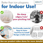 Indoor Dog Playpen w/Door, Modular 2 Room & Toilet Area, 12 Panels & 2 Doors, Height 25.6 Inch, White