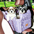 Center Console Dog Car Seat for Medium Dogs,Purple | Portable Armrest Booster With Soft Cushion Safety Belt, Up To 21 Lbs