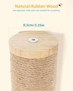 Aechonow 68" Wall Mounted Cat Scratcher,2Pcs of 34in Sisal Scratching Posts | Wood Cat Wall Scratcher,Cat Wall Furniture for Indoor Cats,Cat Wall Climber, Natural Sisal,Tall & Sturdy Corner Climbing Pole