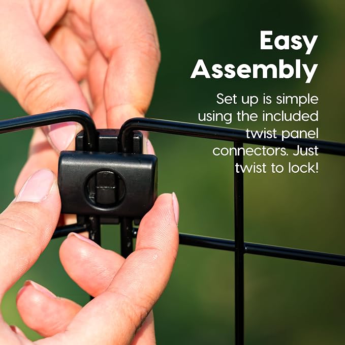 IRIS USA 8-Panel Exercise Pen, Heavy Duty, Black | Indoor Or Outdoor, Rust Resistant Metal, Coated Steel Bars, Durable Wire Design, Folds Flat