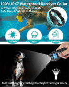 Shock Collar for Dogs 2 Dogs (15-120lbs) 2000FT Dog Shock Collar with Remote Control IPX7 Waterproof Dog Training Collar with Remote 4 Safe Modes Rechargeable Lock Flash Light for All Breeds Clear