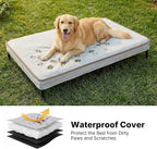 Veehoo Outdoor Elevated Dog Bed with Washable & Waterproof Cushion, Cooling | Large Raised Dog Cot with Removable Cover, Brethable Mesh, Orthopedic Pet Bed for Indoor & Outdoor, 49" x 32", Dark Grey