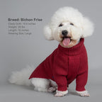 cyeollo Dog Sweater Long Sleeve Knitted Turtleneck Pullover Warm Clothes | Ultra Soft Warm Knit, Full Coverage, 4-Way Stretch for Easy Movement, Easy On & Off, Winter Daily Wear for Small Dogs