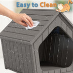 Cat Litter Box Enclosure, Resin Outdoor Litter Box with Air Holes, Cat Houses for Outdoor Cats, Wide Opening Design for Easy Cleaning, Grey
