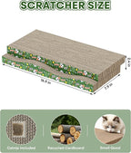 2 Pack Cat Scratching Board World Cup Design, Corrugate Cat Scratcher for Indoor Cats with Catnip, Cat Scratch Pad with Premium Scratch Textures Design, Double-Sided Usability