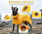 Skmeditec Dog Raincoat with Hood, Waterproof Puppy Rain Coat, Windproof Breathable Jacket with Mesh Lining, Outdoor Hiking Shell Coat for Extra Large Sized Dogs (Yellow, 2XL)