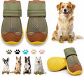 Dog Boots for Large Dogs, Medium Dog Boots & Paw Protectors for Hardwood Floors, Outdoor Dog Booties for Hot Pavement Winter Snow Hiking, Dog Shoes with Reflective Strips