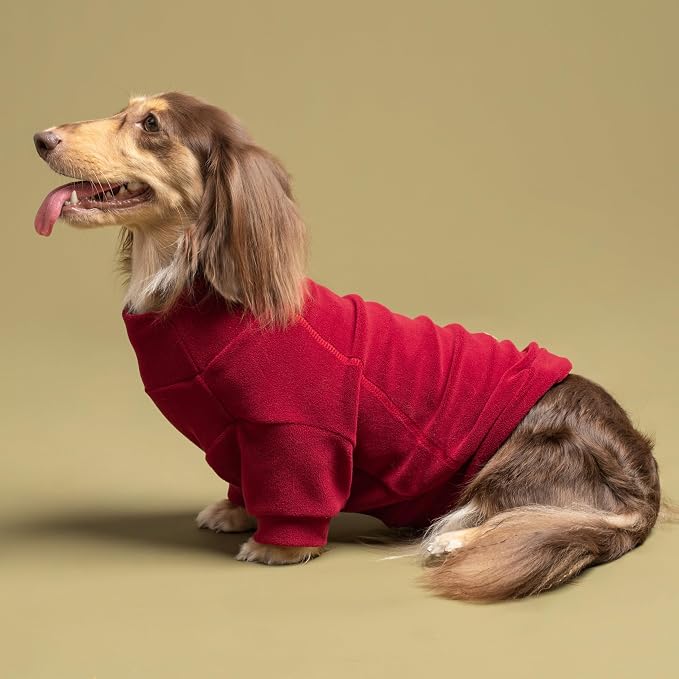 Fitwarm 3 Pack Classic Fleece Dog Sweater, Christmas Dog Winter Clothes for Small Dogs Boy Girl, Holiday Pet Apparel, Burgundy Red, Green, Navy Blue, XL