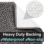 CatGuru Cat Litter Mat, Medium, Extra Large, XXL, Waterproof Litter Box Mat, Non Slip Kitty Litter Mat, Machine Washable Litter Trapping Mat, Soft Litter Tray, Cat Stuff (XL, Dark/Heavy-Duty)
