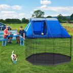 Peekaboo Dog Playpen 30 in, 8 Panel Metal Rustproof Pet Fence with Cover | 30 Inch 8 Panel Foldable Metal Dog Playpen with Bottom Pad