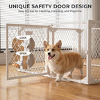 Dog Playpen Indoor, 12 Panel, 24" White Metal Puppy Playpen | Diamond Mesh Chew Resistant, Tool-Free Assembly, Easy Clean, Portable Design, Dog Exercise Pen for puppies and small dogs